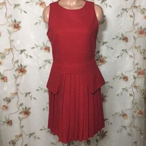 TS Three Seasons Red Sleeveless Peplum Dress
